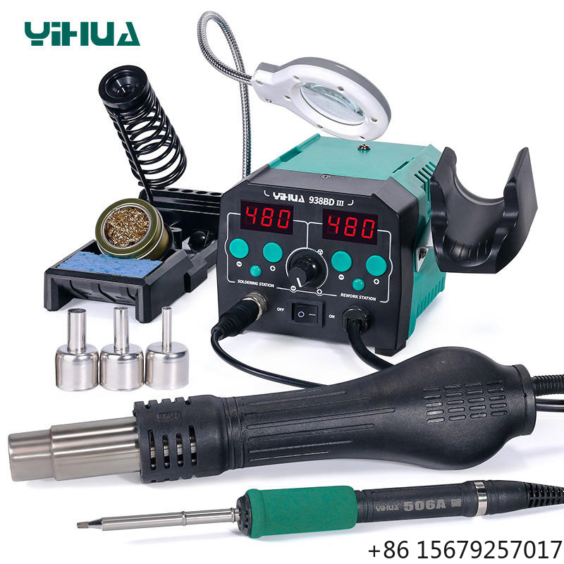 YIHUA 938BD-III 775W 2 in 1 T1 - огляд і ціна Hot Air Rework Station T12