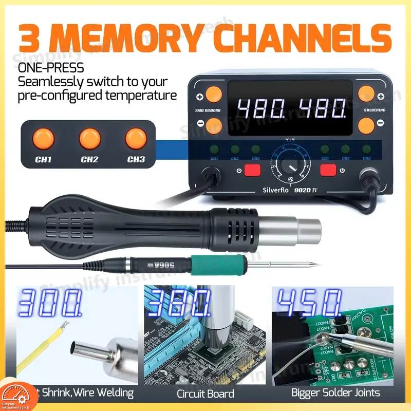 902D IV 775W Soldering Station - огляд і ціна Hot Air Rework Station T12